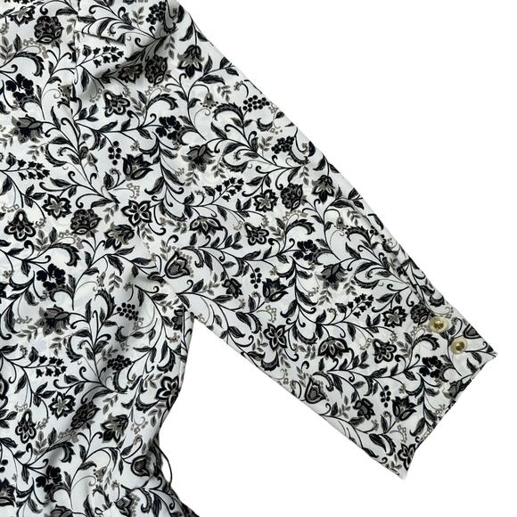 Vintage Oblady Tokyo Style Floral Dress Size Medium Black And White - Picture 6 of 7